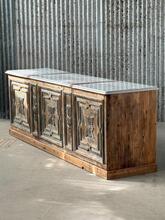 Antique style Counter with marble in Wood and marble, France