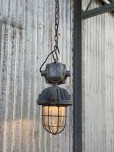 Industrial style Grey cage lamp in Glass and iron