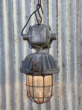 Industrial style Grey cage lamp in Glass and iron