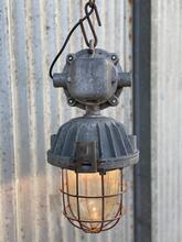 Industrial style Grey cage lamp in Glass and iron