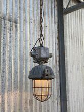 Industrial style Grey cage lamp in Glass and iron