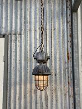 Industrial style Grey cage lamp in Glass and iron