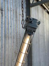 Industrial style Hanging TL lamp in Iron and glass