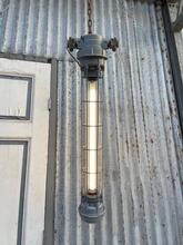 Industrial style Hanging TL lamp in Iron and glass