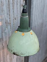 Groen emaille lamp Industrieel stijl in Emaille,