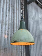 Groen emaille lamp Industrieel stijl in Emaille,