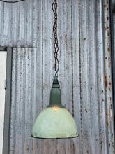 Industrial style Green enamel lamp in Enamel  20th Century