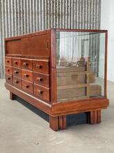 Antique style Counter in wood and glass, Europe 20th Century