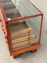 Antique style Counter in wood and glass, Europe 20th Century