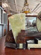 Art deco klok brons beeld fazant Antiek stijl in marmer, 1930