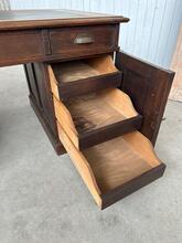 Bureau Antiek stijl in Hout en leer,