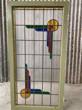 Antiek glas in lood Antiek stijl in Hout en glas,