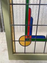 Antiek glas in lood Antiek stijl in Hout en glas,