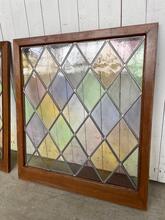 Glas in lood raam Antiek stijl in Hout en glas, 20-eeuw