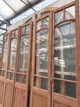 Set van twee glazen deuren Antiek stijl in Hout en glas, Frankrijk