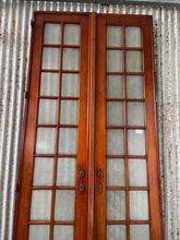 Antieke set deuren met glas stijl in Hout en glas ,