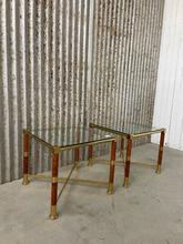Antieke tafel Antiek stijl in ijzer en glas ,
