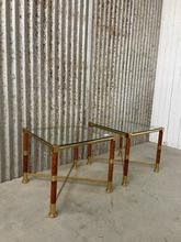 Antieke tafel Antiek stijl in ijzer en glas ,