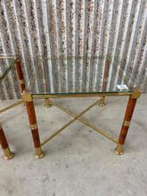 Antieke tafel Antiek stijl in ijzer en glas ,