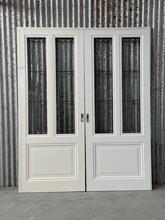 Antique style Antique doors with Facet glass in Wood and glass, NL  1970s