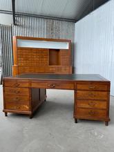Antique style Antique partnerdesk in oak wood, Europe 20th Century