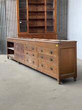 Antique style Antique shop counter France,20th century in wood and glass, Europe 20th Century