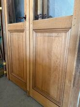 Antique style Art Deco doors in frame in Oak wood and glass, Europe