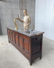 Antique style Bar counter in wood and iron 20e eeuw