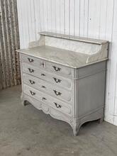 Antique style Chest of drawers in wood and marble, Europe 20e eeuw