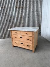 Antique style Chest of drawers in wood and marble