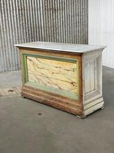 Antique style Counter in wood and marble, Europe 20th Century