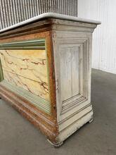 Antique style Counter in wood and marble, Europe 20th Century