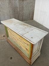 Antique style Counter in wood and marble, Europe 20th Century