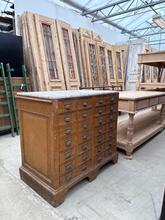 Antique style Counter with marble in wood and marble, France 20th Century