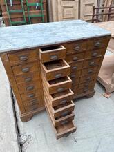 Antique style Counter with marble in wood and marble, France 20th Century