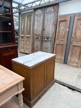 Antique style Counter with marble in wood and marble, France 20th Century