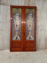 Antique style Doors in wood and glass, Europe 20e eeuw