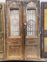 Antique style Doors in wood and glass 20e eeuw