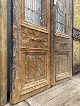 Antique style Doors in wood and glass 20e eeuw