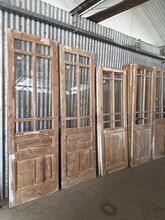 Antique style Doors with glass in wood and glass, Europe 20e eeuw