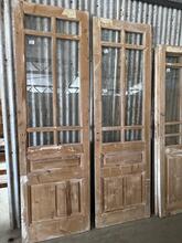 Antique style Doors with glass in wood and glass, Europe 20e eeuw