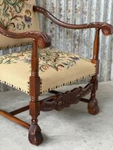 Antique  style Embroidered Armchairs in Wood