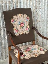 Antique  style Embroidered Armchairs in Wood