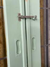 Antique style Ensuite doors mint green with stained glass in Wood and glass, Amsterdam midcentury