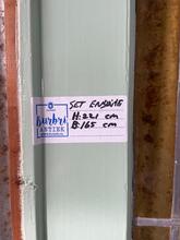 Antique style Ensuite doors mint green with stained glass in Wood and glass, Amsterdam midcentury