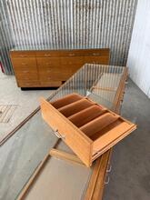 Antique style Glass counter in Wood and glass, Germany midcentury