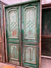 Antique style Antique green set doors in Wood