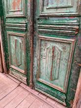 Antique style Antique green set doors in Wood