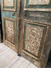 Antique style Antique green set doors in Wood