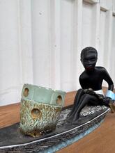 Antique style Man in canoe lamp